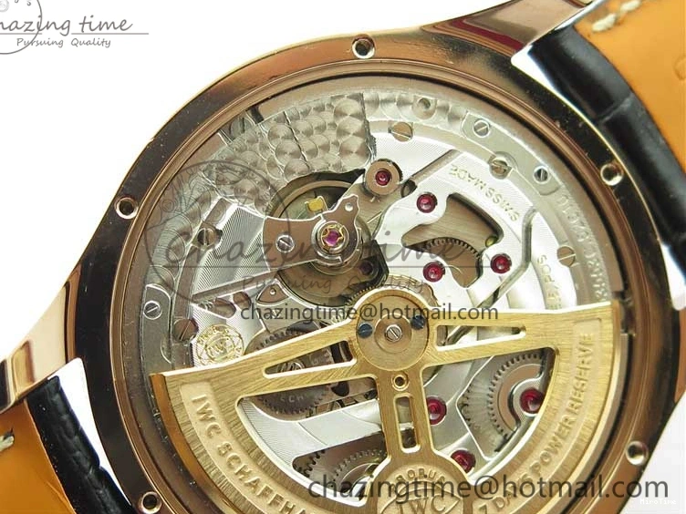 MIROTIME 0427 Elegant Portugieser Perpetual Calendar IW503302 RG V9F 1:1 Best Edition Gray Dial on Black Leather Strap A 7096